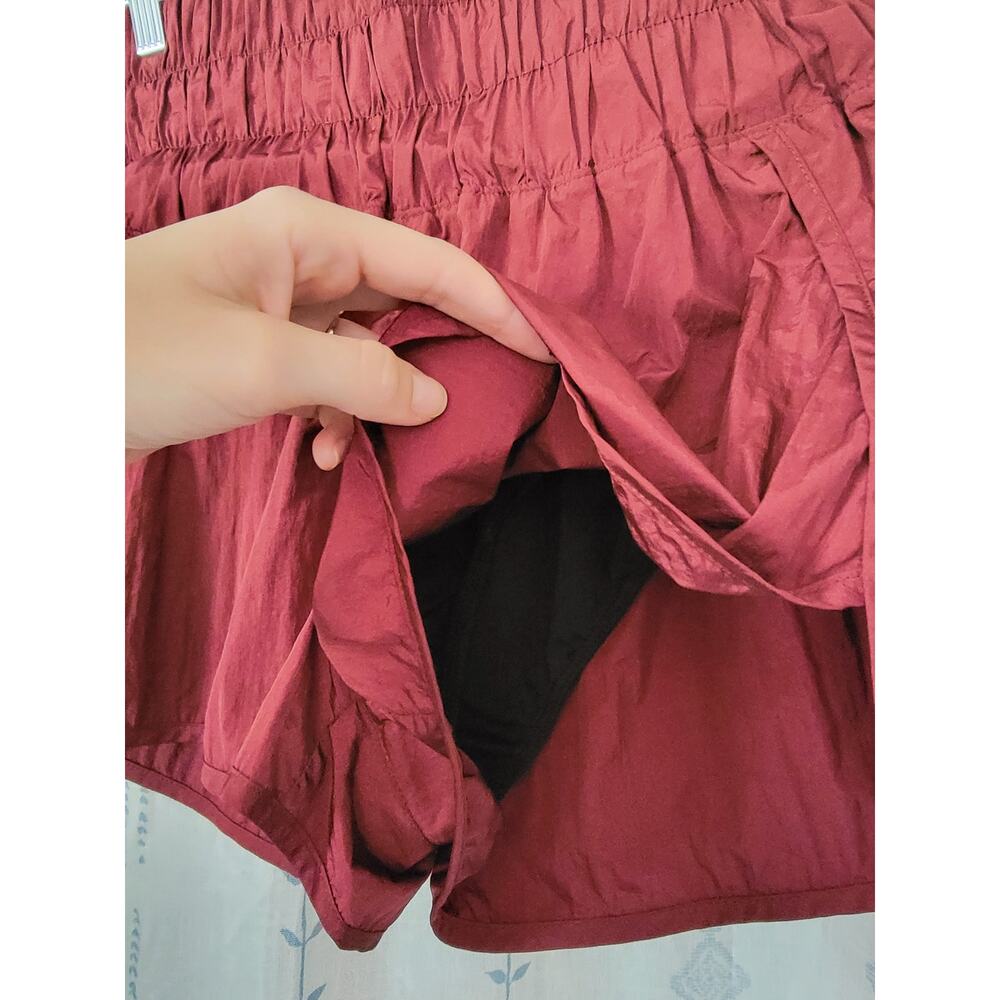 Free People Movement The Way Home Running Shorts Maroon - Picture 4 of 5